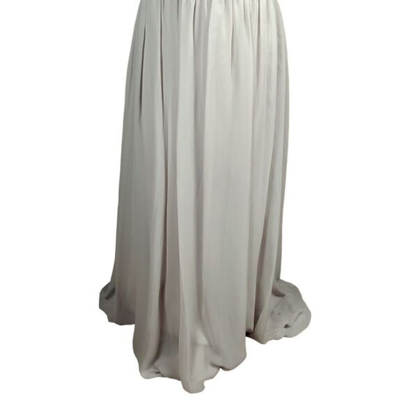 New Jenny Packham Gown Size 16 Oyster Rhinestone Flowy Pleated Chiffon Gala - Picture 3 of 9
